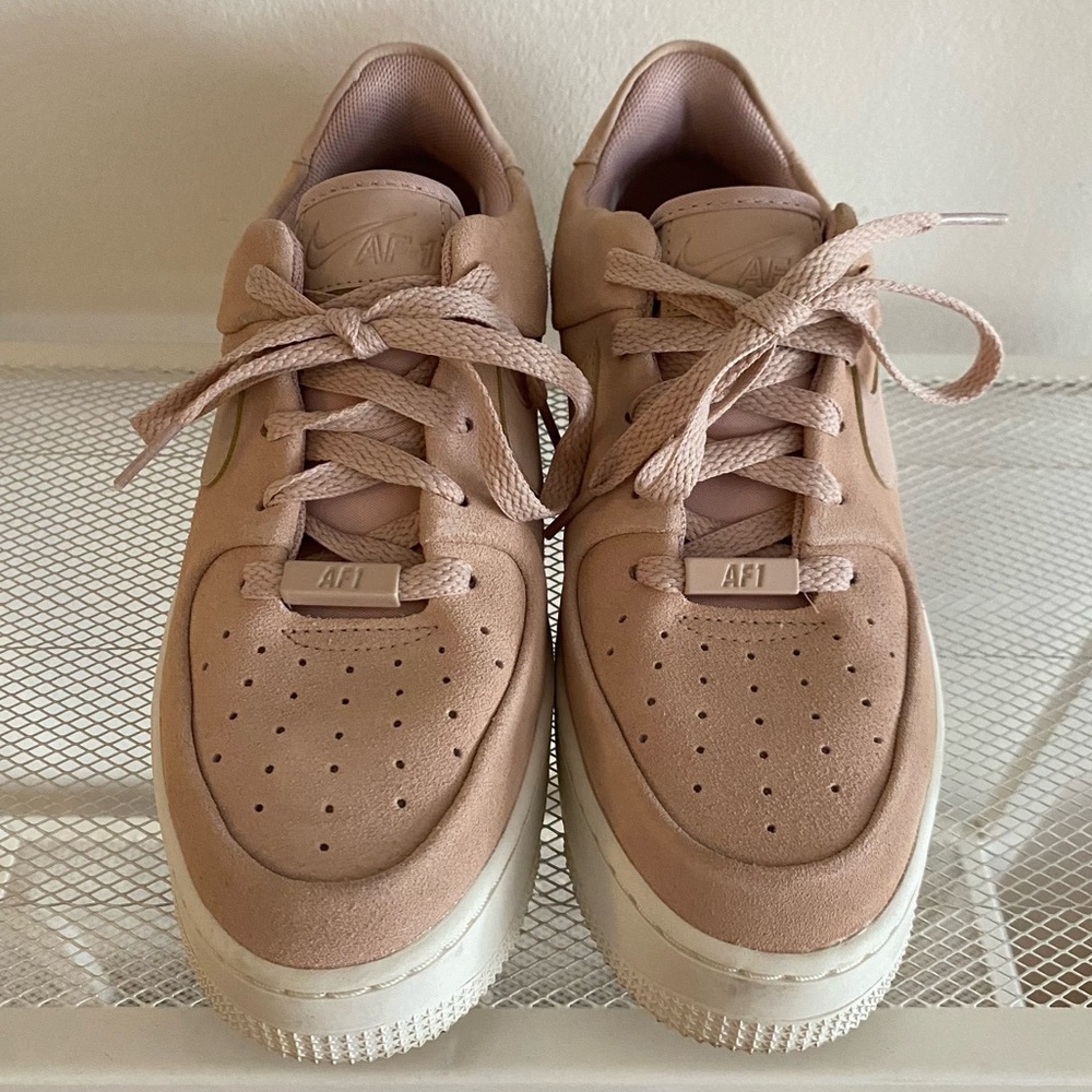 Nike Air Force 1 Sneakers - Women's Size 7.5 - Beige Suede (WORN TWICE)